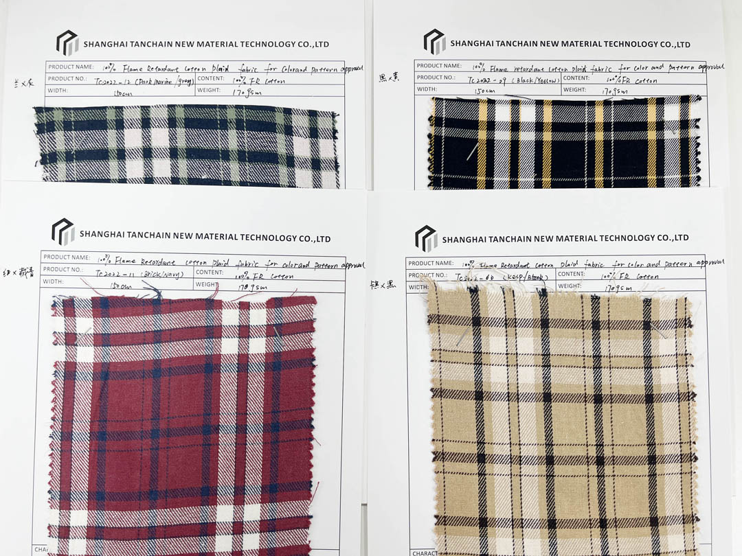 Parameters of cotton plaid fabric for color and pattern